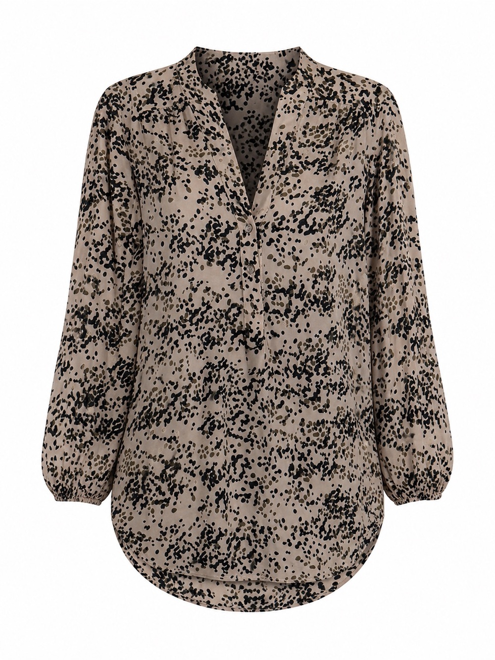 Amour Vert Renata 100% Silk 3/4 Sleeve Blouse Size S Abstract Dot Print